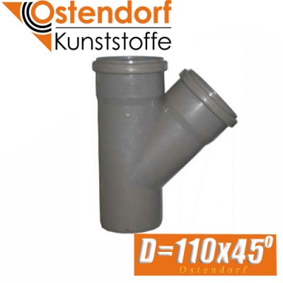 Тройник канализационный Ostendorf D110x45 град.