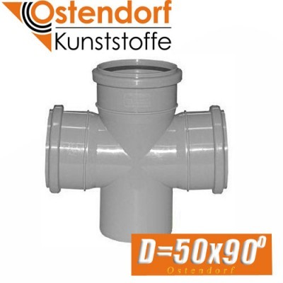Крестовина канализационная Ostendorf D50x90 град.