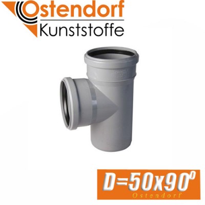 Тройник канализационный Ostendorf D50x90 град.